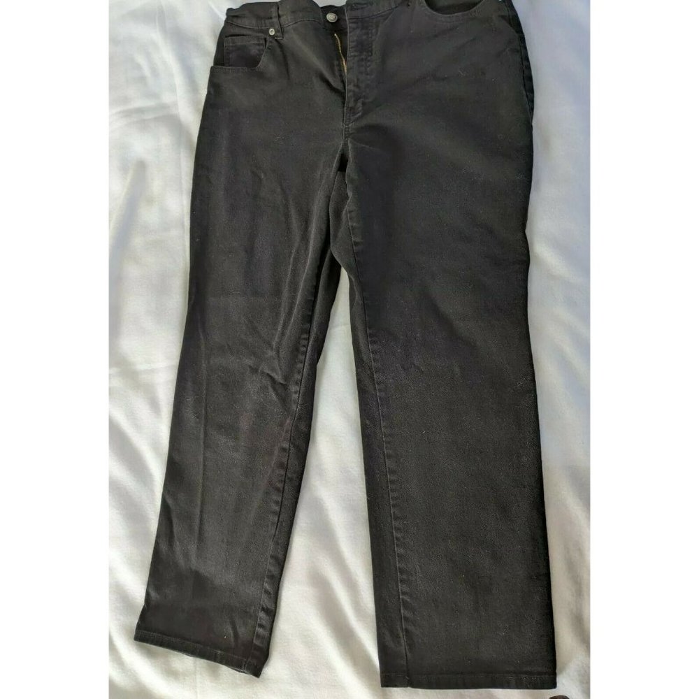 Sonoma Women's 16 Short Black Jeans Cotton Spandex 11" rise Straight 34x27 EUC